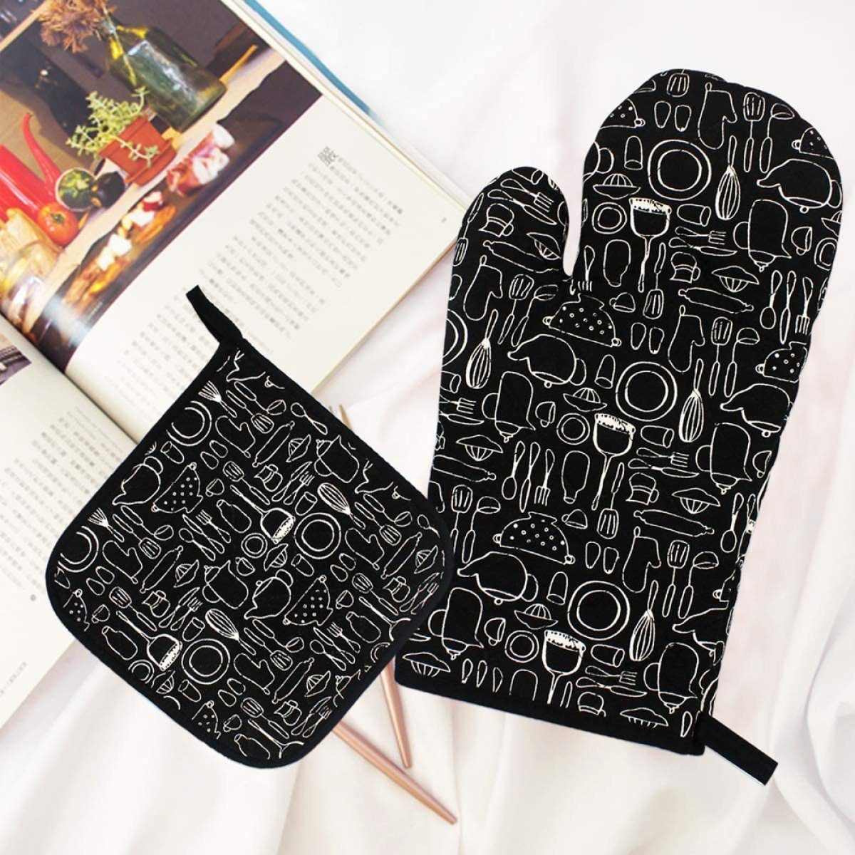 Rwoythk Topfhandschuhe Ofenhandschuhe Topflappen Topfhandschuhe, Backhandschuhe