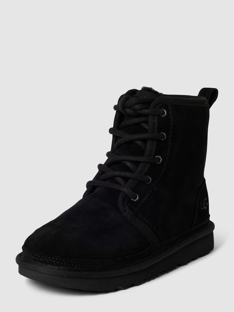 Schnürboots mit Label-Details Modell 'NEUMEL' in schwarz