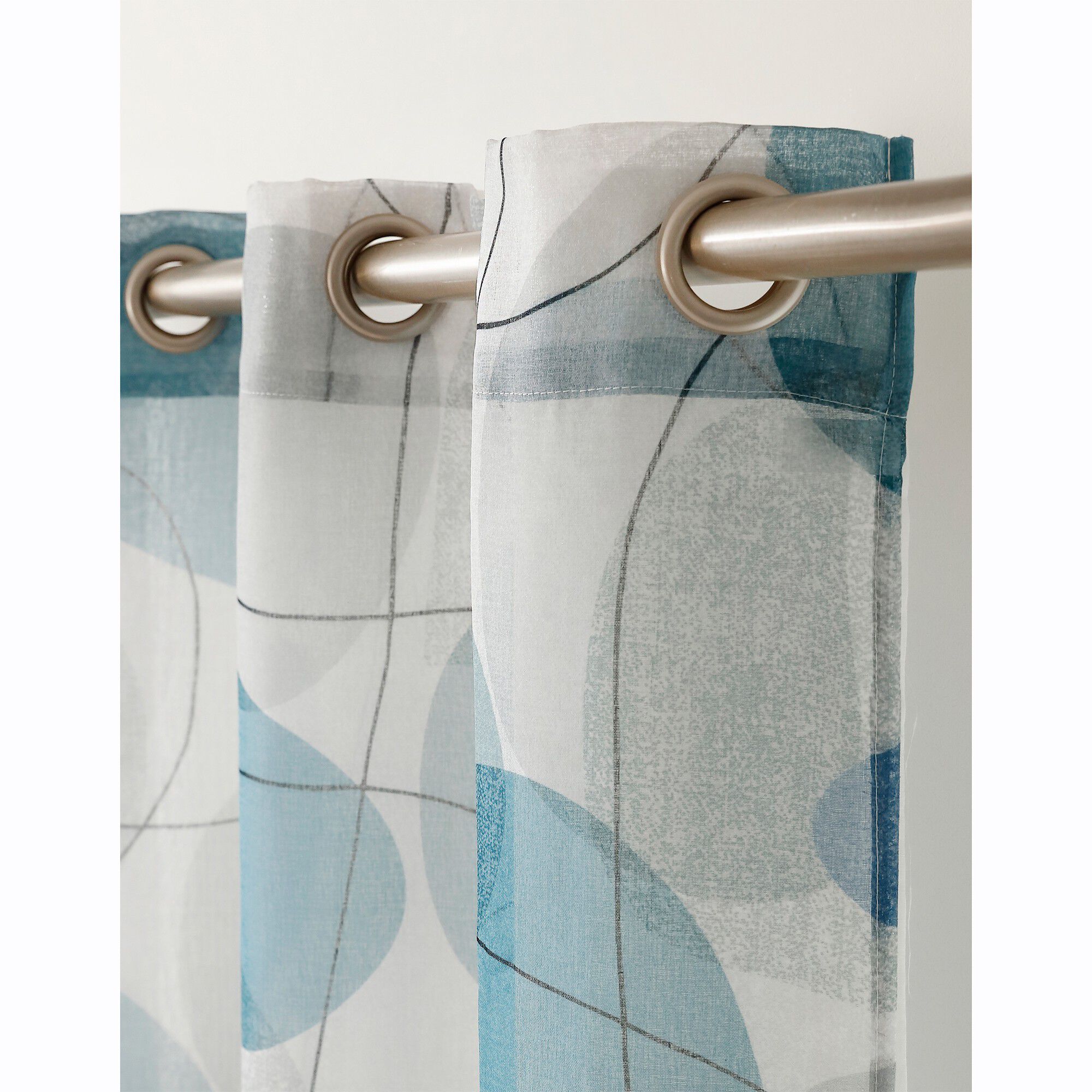 Panneau voile finition oeillets motif galets