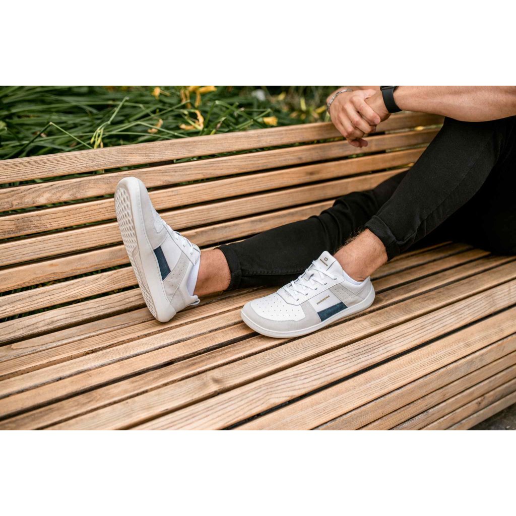 Skinners Oldschooler Leather Blue/White Barfußsneakers