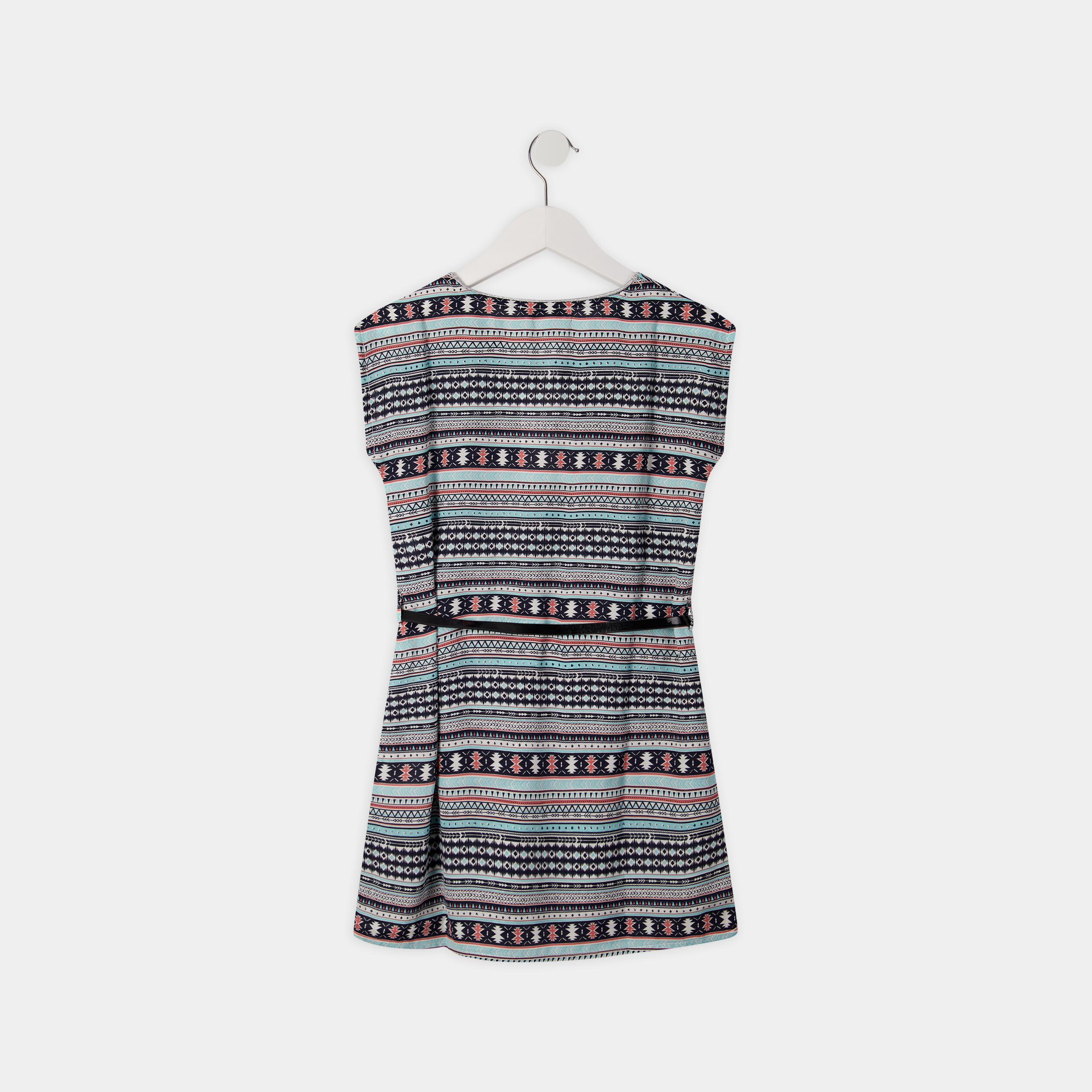 Robe droite fluide ceinturée blanc fille | La Halle