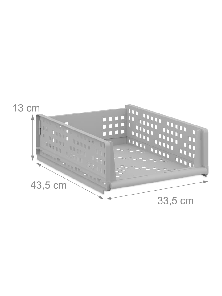 relaxdays 3 x Schrank Organizer in Grau - (B)33,5 x (H)13 x (T)43,5 cm günstig kaufen onesize