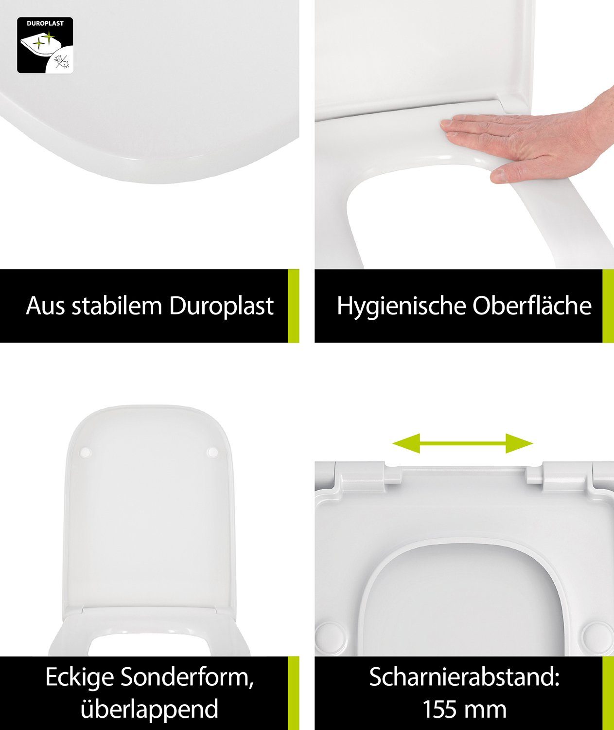 aquaSu WC-Sitz Tamia, Für Geberit Smyle Square und Renova Plan WC, Absenkautomatik, 407533