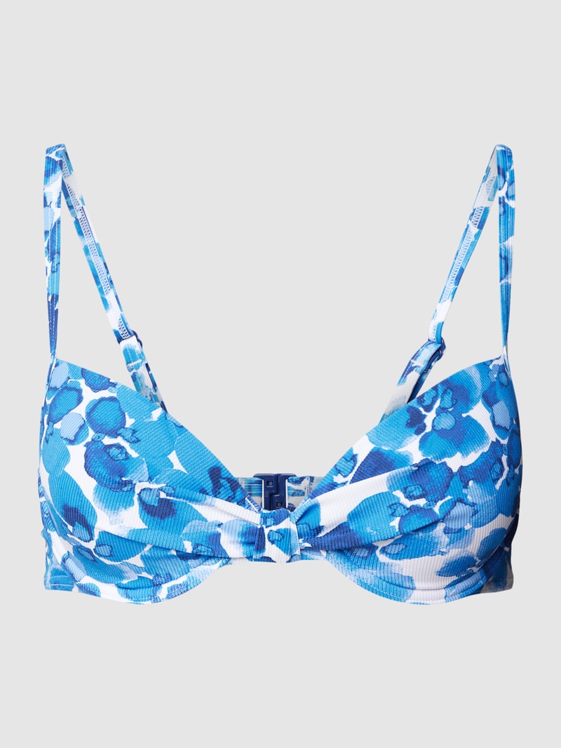 Bikini-Oberteil mit Allover-Muster in marineblau