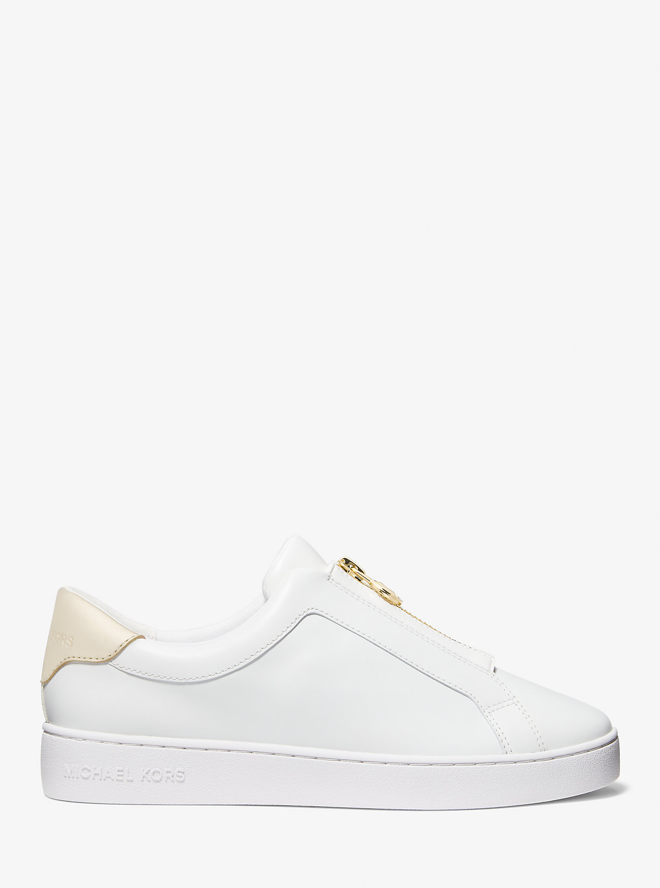 Sneakers Keaton in pelle con cerniera - ORO CHIARO