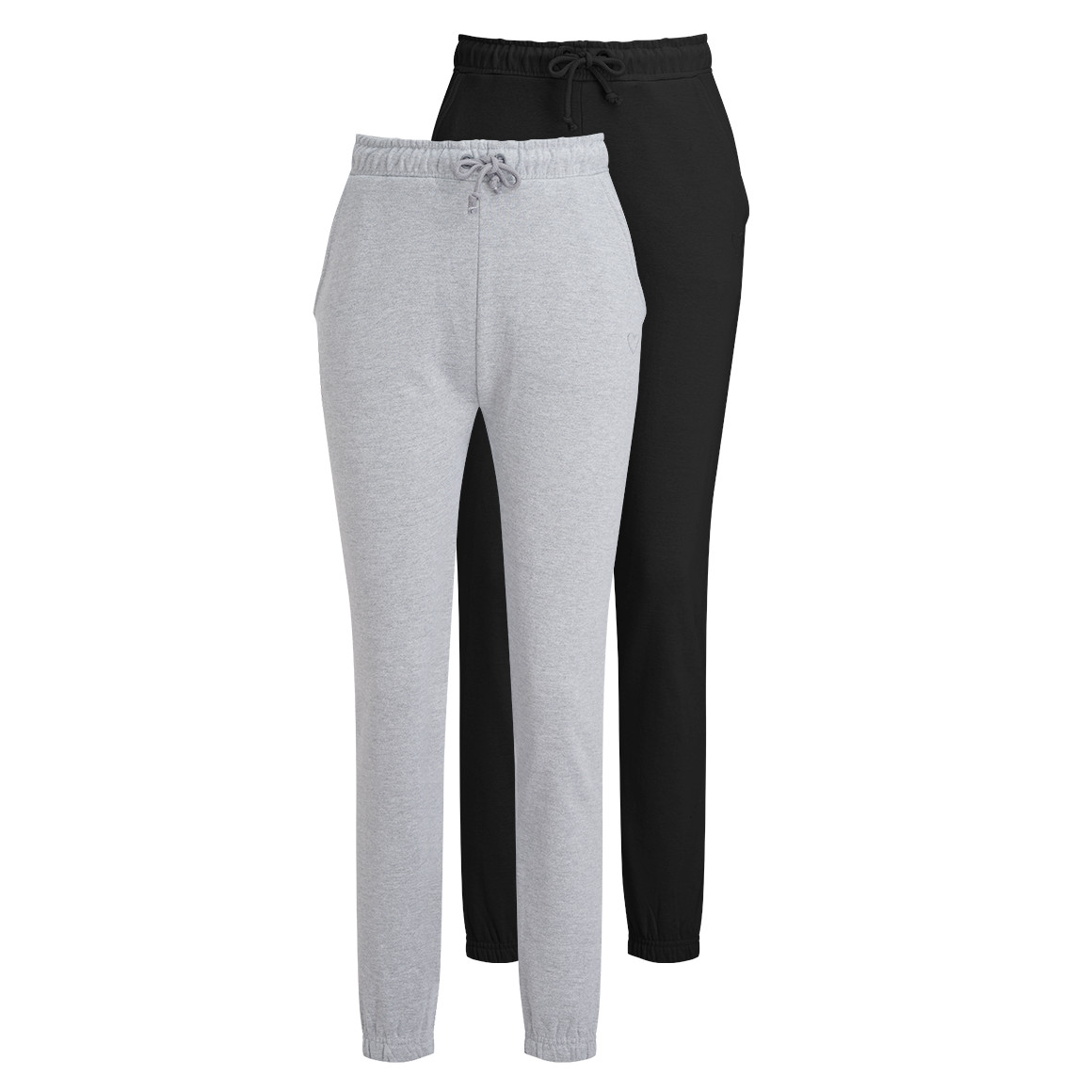 2 Damen Jogginghosen mit Herz-Stickerei