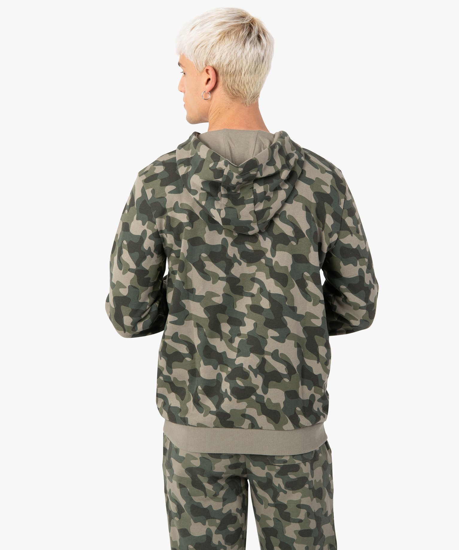 Sweat homme à capuche avec motif XXL – Camps United kaki | GEMO