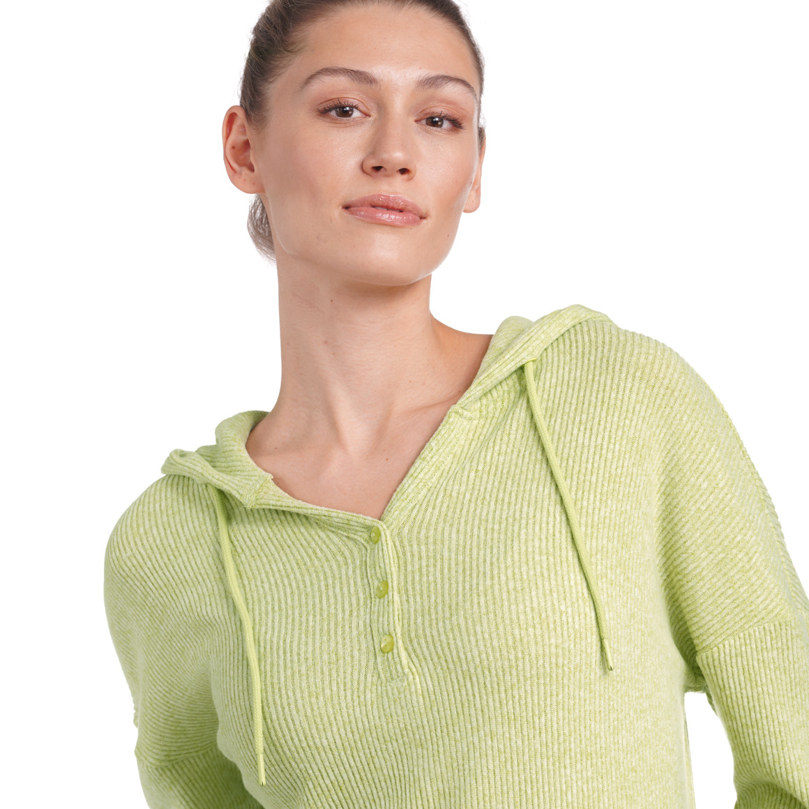 Damen Hoodie mit Knopfleiste