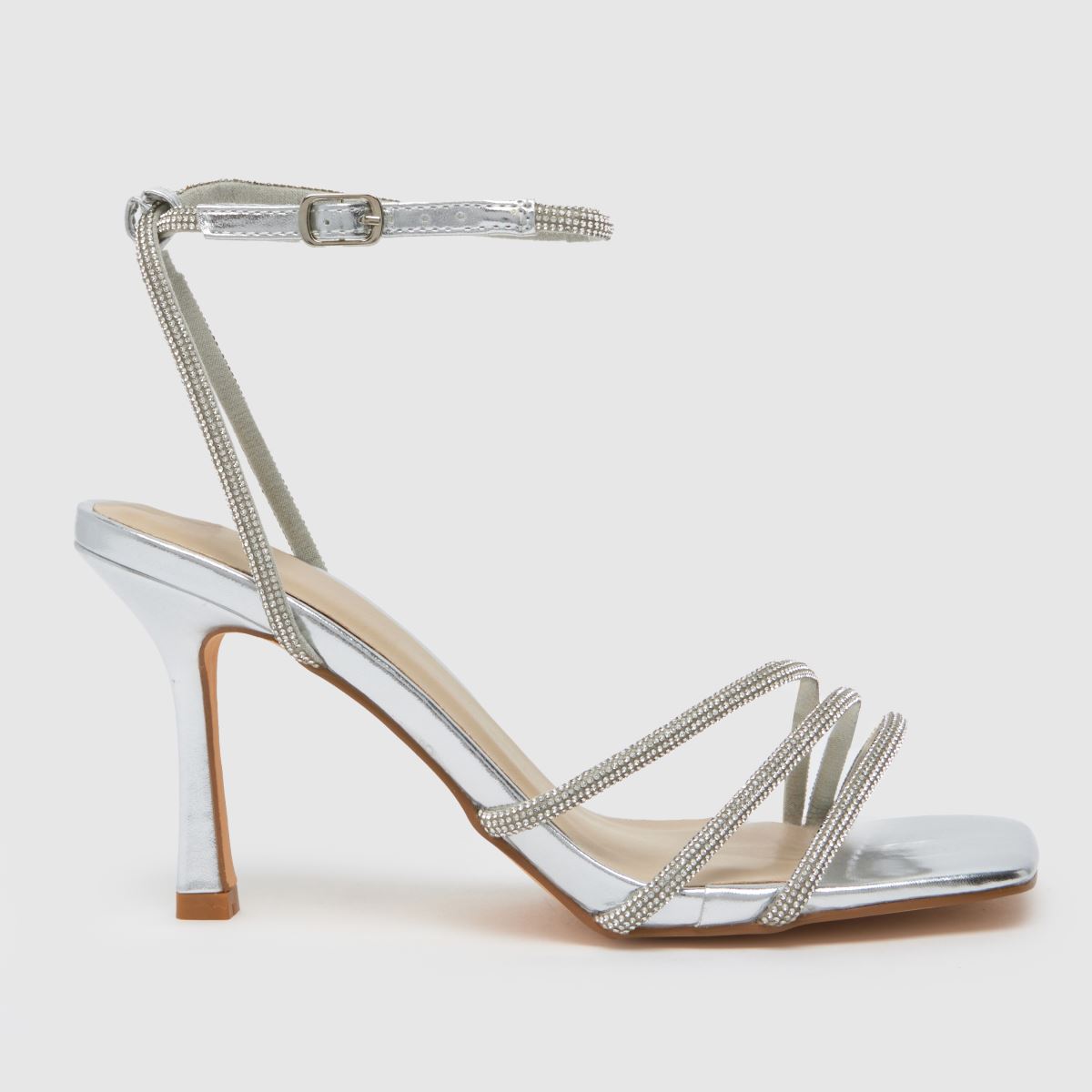 Schuh – Sheldon-utsmyckade höga klackar i silverfärg
