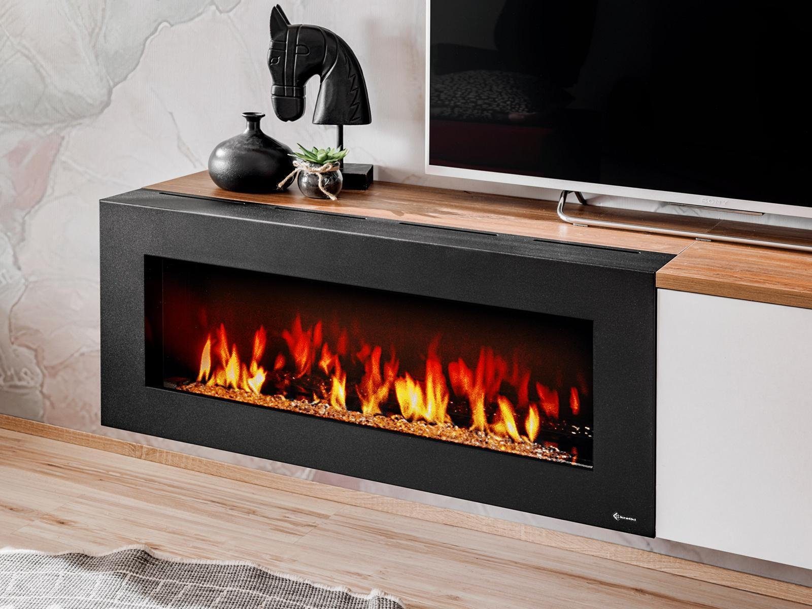 JVmoebel Wohnwand TV Ständer mit Kamin Wandregal Holz Möbel Neu, Made in Europa