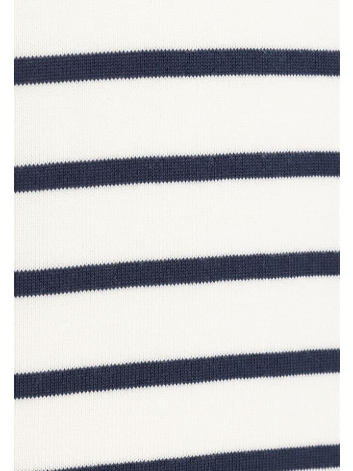 Felix Hardy Halber Reißverschluss Gestreifter Pullover in Ecru günstig kaufen