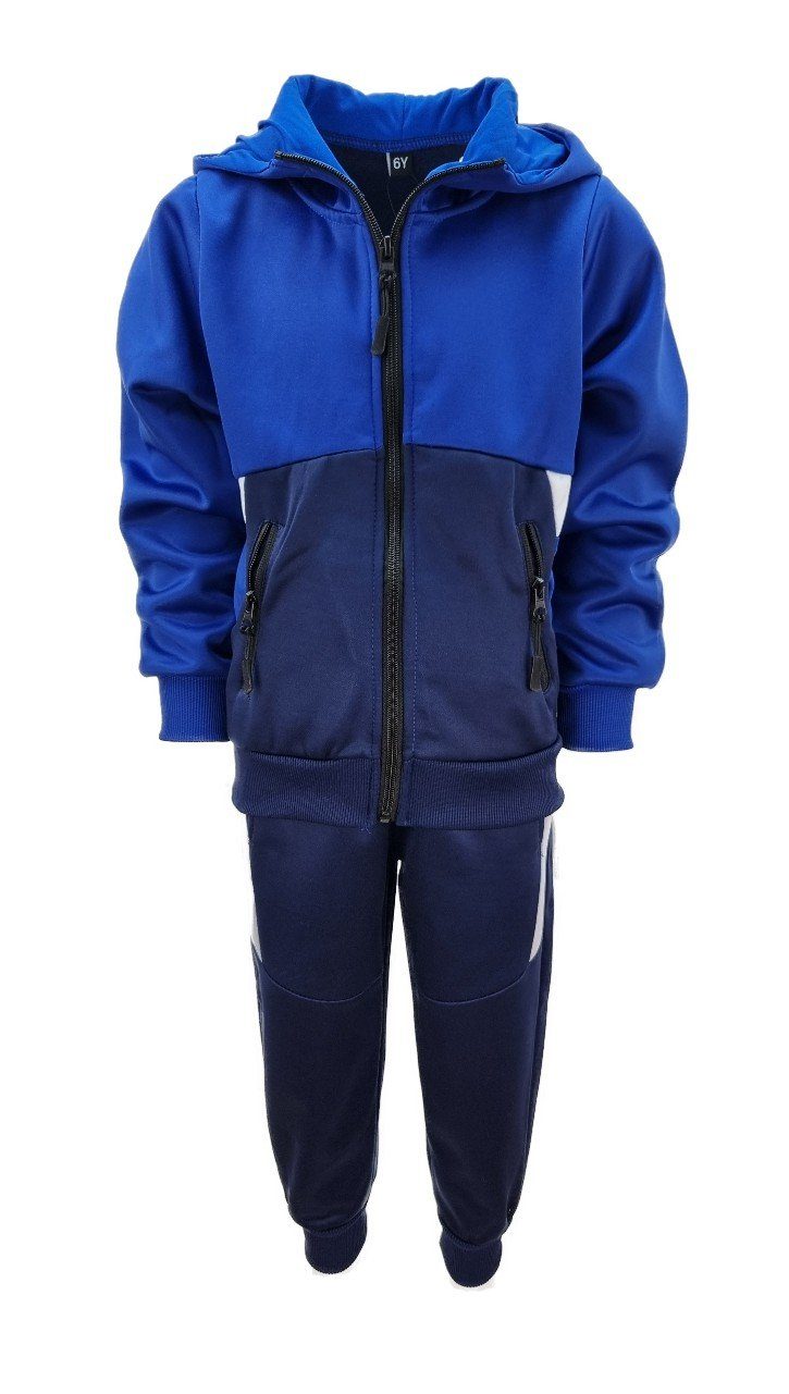 Hessis Jogginganzug Gefütterter Jungen Freizeitanzug mit sportlichem Design JF504 (Set, Jacke mit Jogginghose), gefütterte Jacke und Jogginghose mit Reißverschlusstaschen