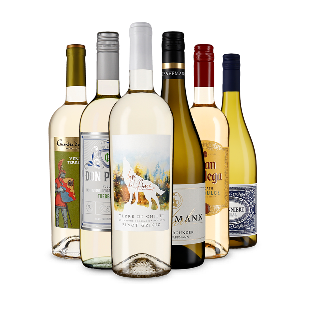 Vins blancs en un tour d'Europe