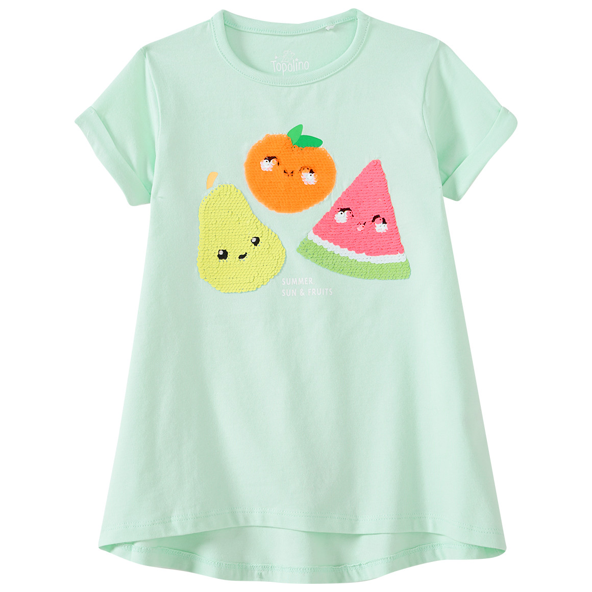 Mädchen T-Shirt mit Wendepailletten
