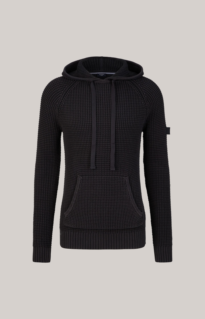 Strick-Hoodie Hoodor in Schwarz