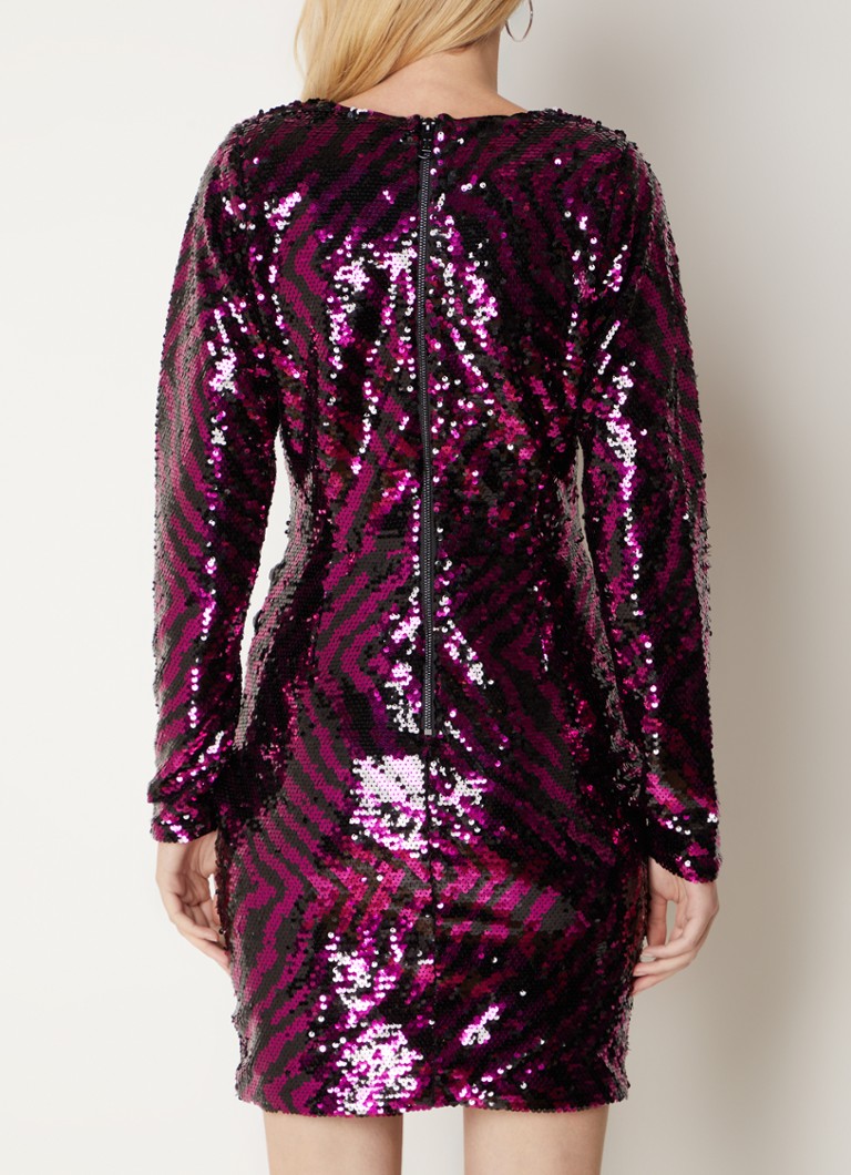 Minivestido de lentejuelas con estampado de cebra de Nikkie Jasmine