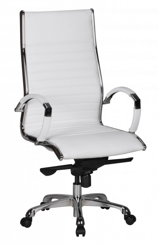 Amstyle Chefsessel Leder weiß - Bürostuhl 5-Punkt Multiblock-Mechanik