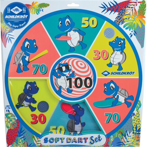 DARTBOARD SCHILDKRÖT SOFT DART SET INKL. 2X3 KLETTBÄLLE