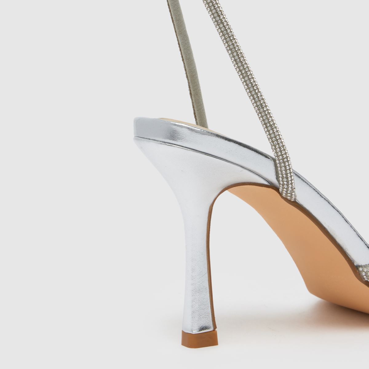 Schuh – Sheldon-utsmyckade höga klackar i silverfärg
