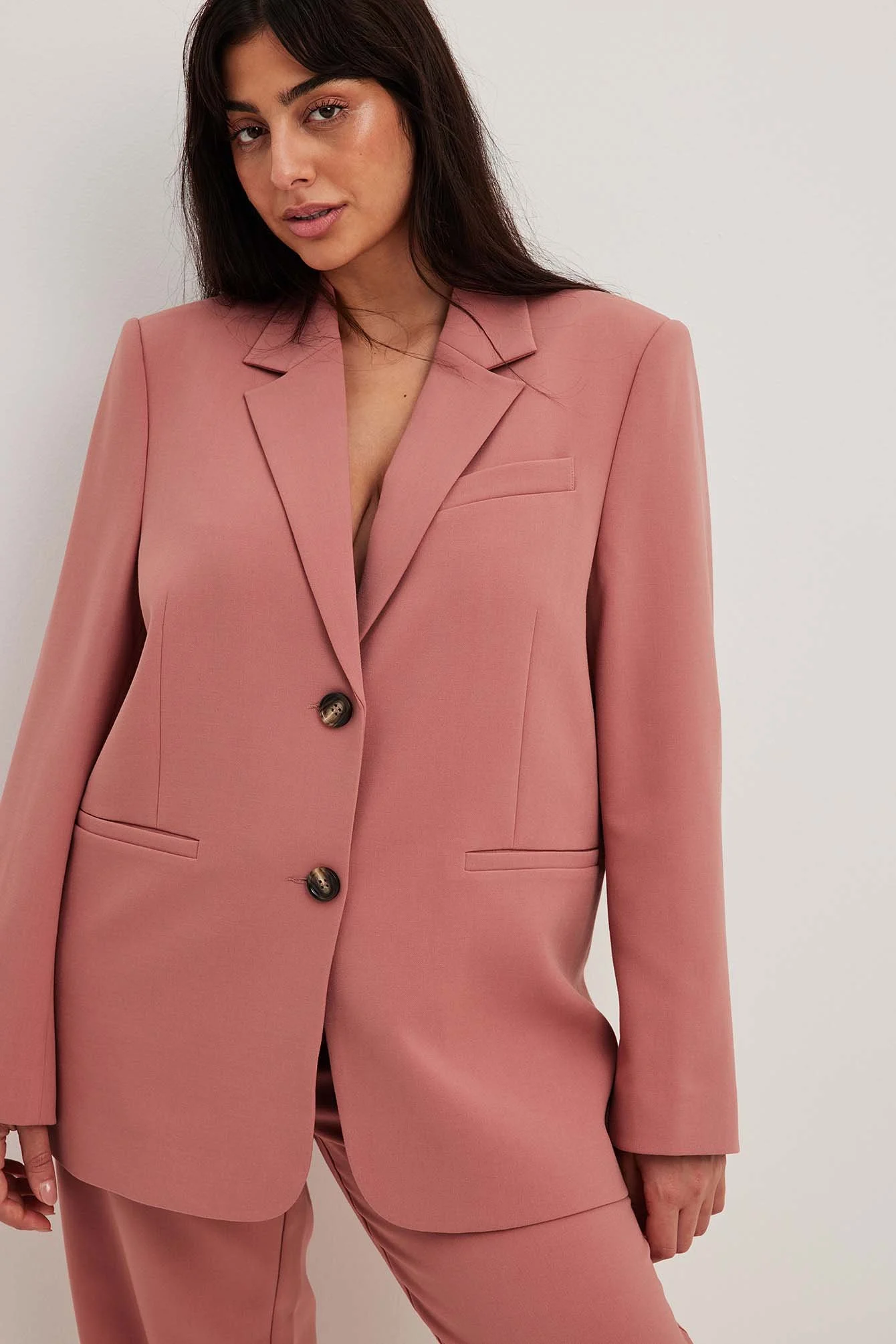 Oversized Mélange-Blazer mit gekerbtem Revers