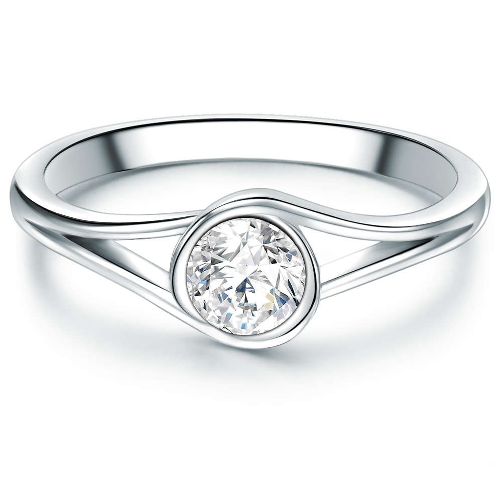 Trilani Bague en argent Argent sterling Oxyde de zirconium (CZ) en Argent Bague