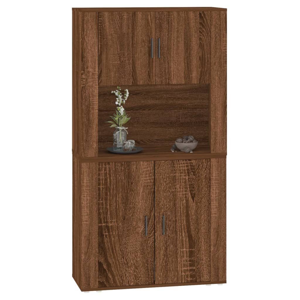 vidaXL Sideboard Highboard Braun Eichen-Optik Holzwerkstoff (2 St)