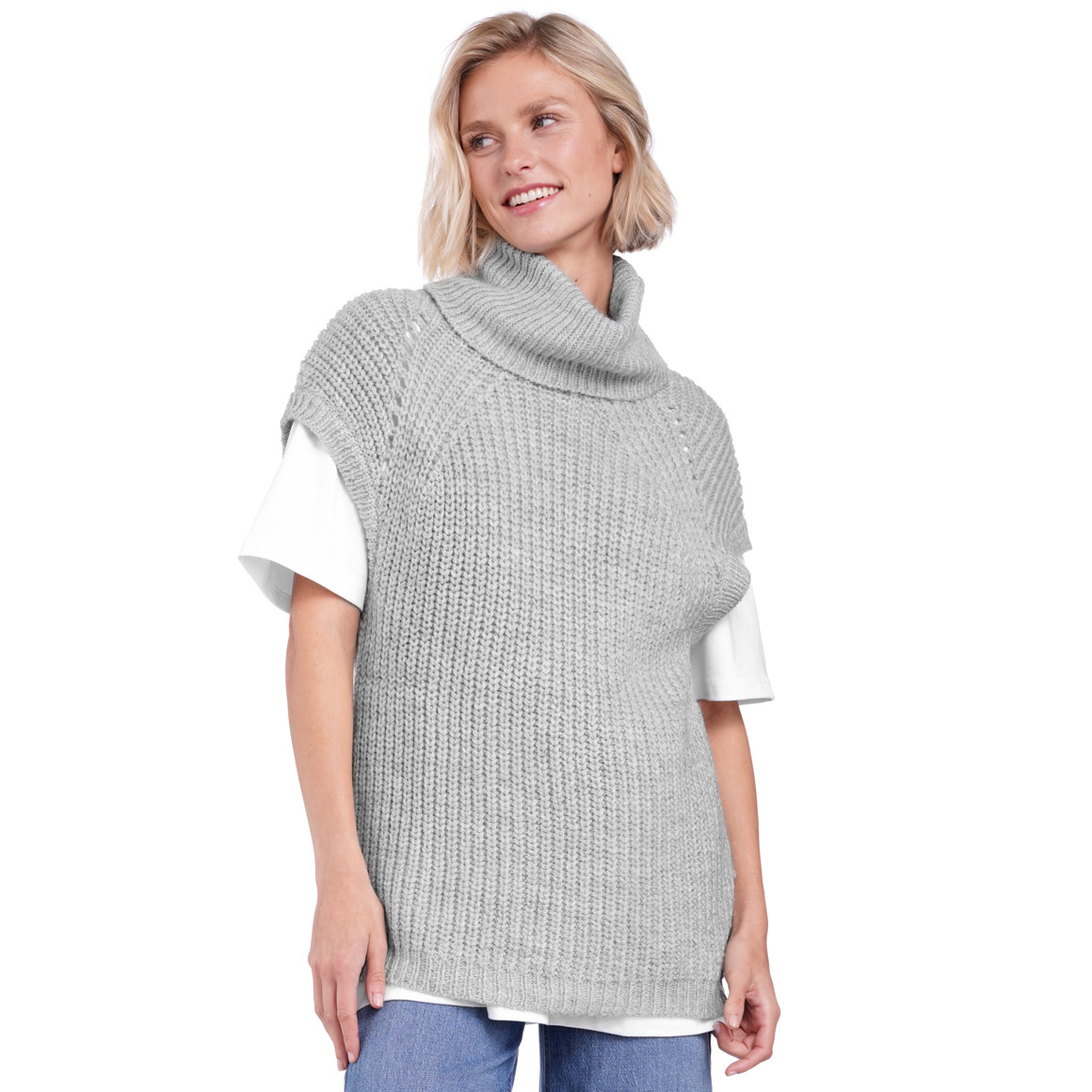 Damen Pullunder mit Rollkragen