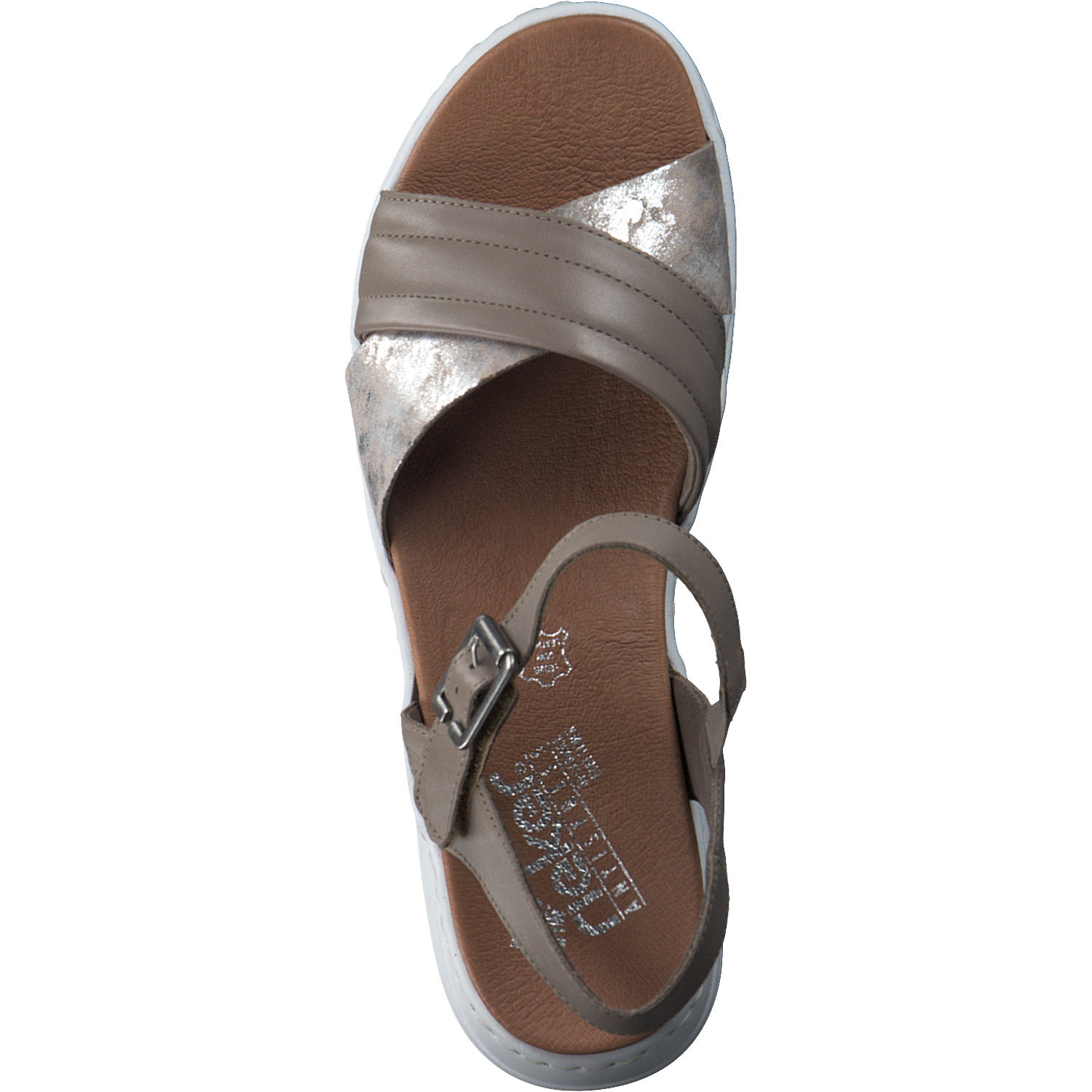 Rieker 64301, Keilsandaletten, Damen, seal/rose-metallic