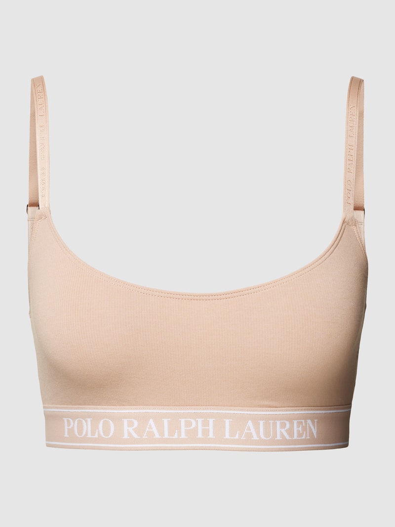 Bralette mit elastischem Logo-Bund in rosé