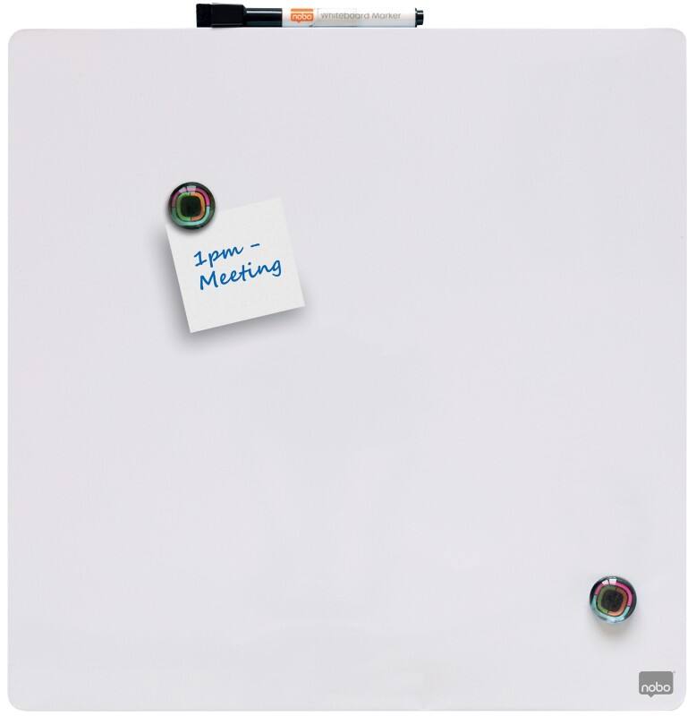 Nobo Mini Wandmontierbare magnetische Whiteboard-Kachel 1903802 Lackierter Stahl Rahmenlos 360 mm x 360 mm Weiß