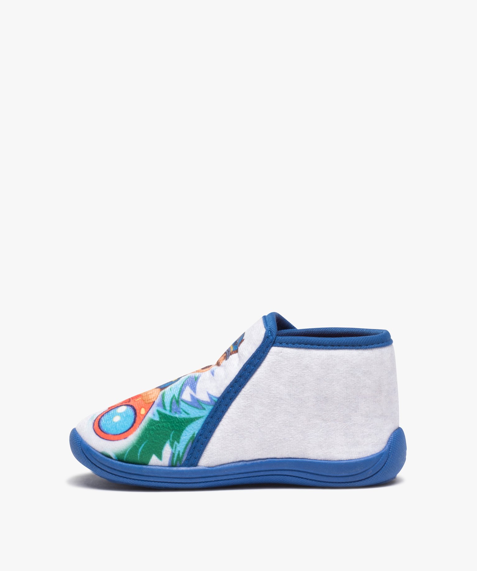 Chaussons Garçon bottillons à scratch en velours ras - Pat... gris | GEMO