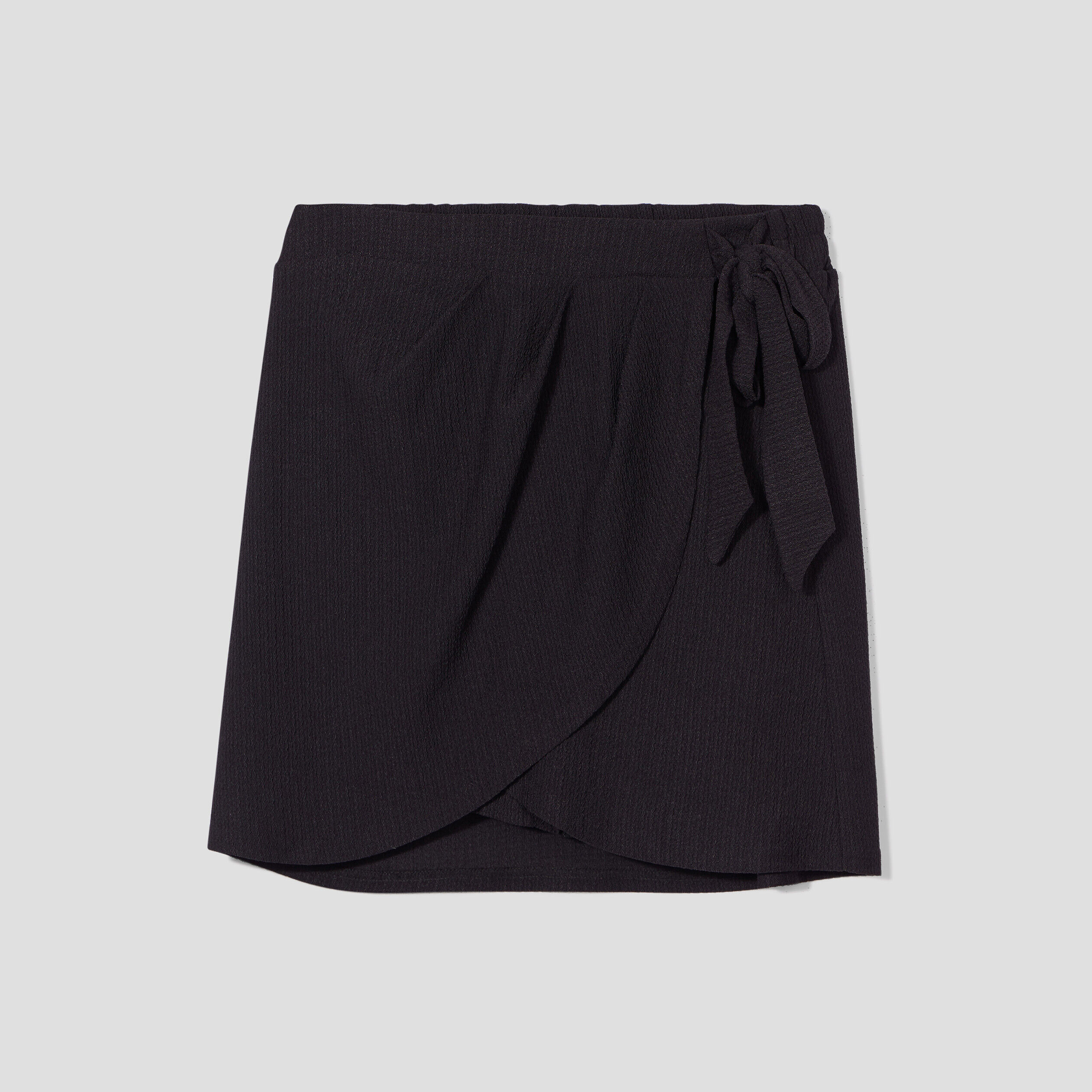 Jupe-short droite à nouer noir femme | Cache Cache