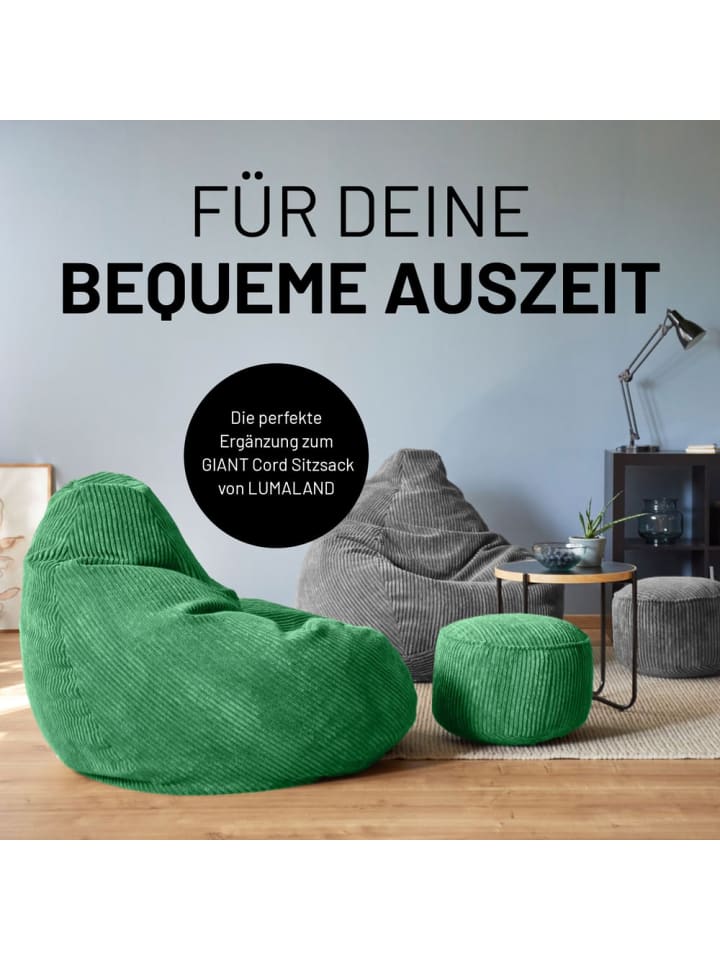 Lumaland LUMALAND Sitzsack Pouf Cord - Dunkelgrün günstig kaufen onesize
