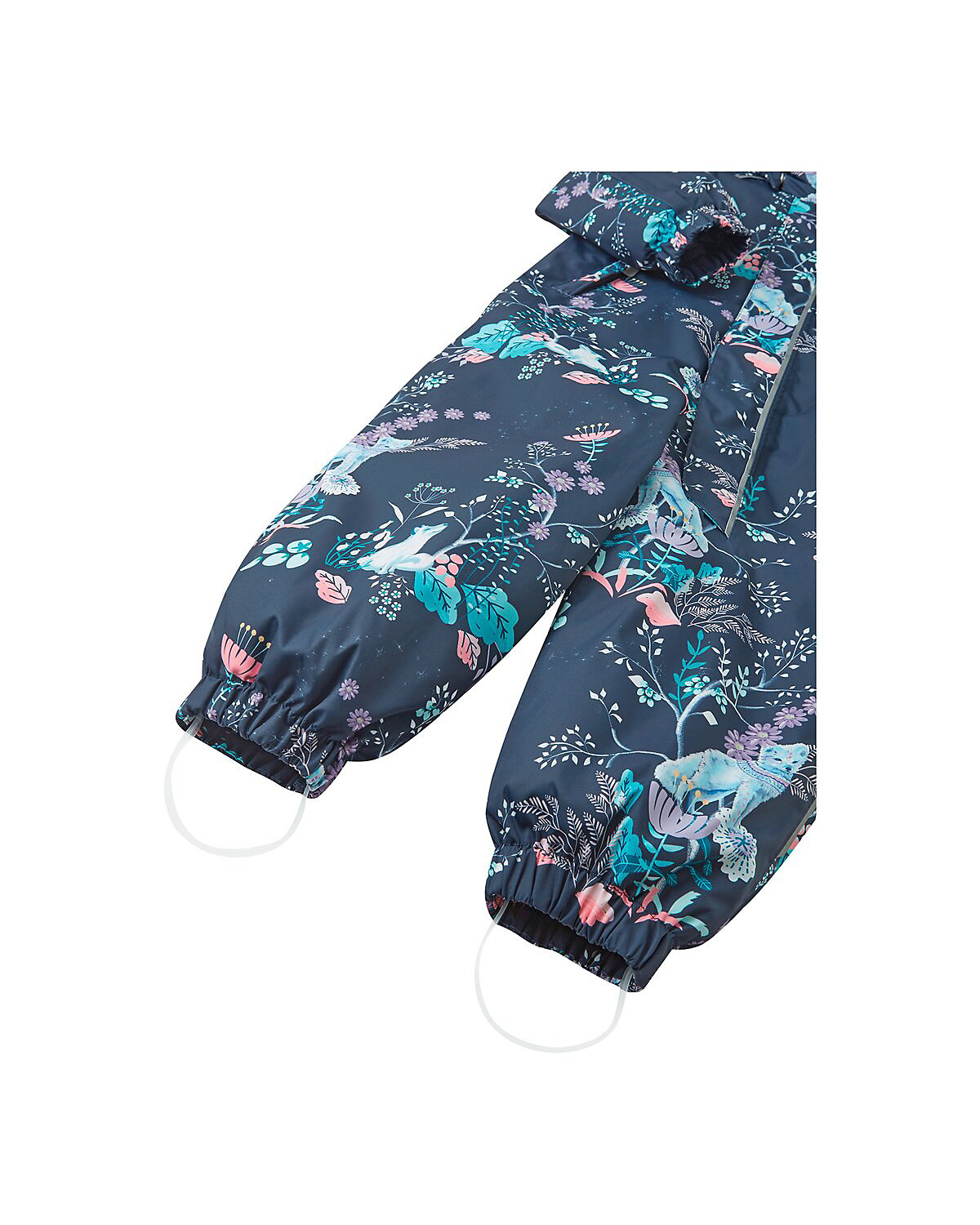 Schneeoverall Kapuze mit Fake Fur Fuchs Blumen