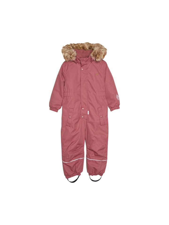Minymo Schneeoverall 162145 Schneeanzug mit Kapuze und Fußschlafen in Rosa günstig kaufen