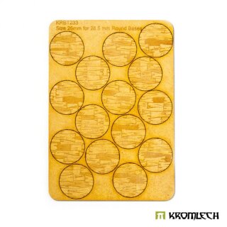 Wooden Planks 28.5 mm Round Base Toppers (15)