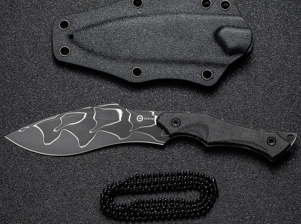 Vaquita II Micarta Black Damascus