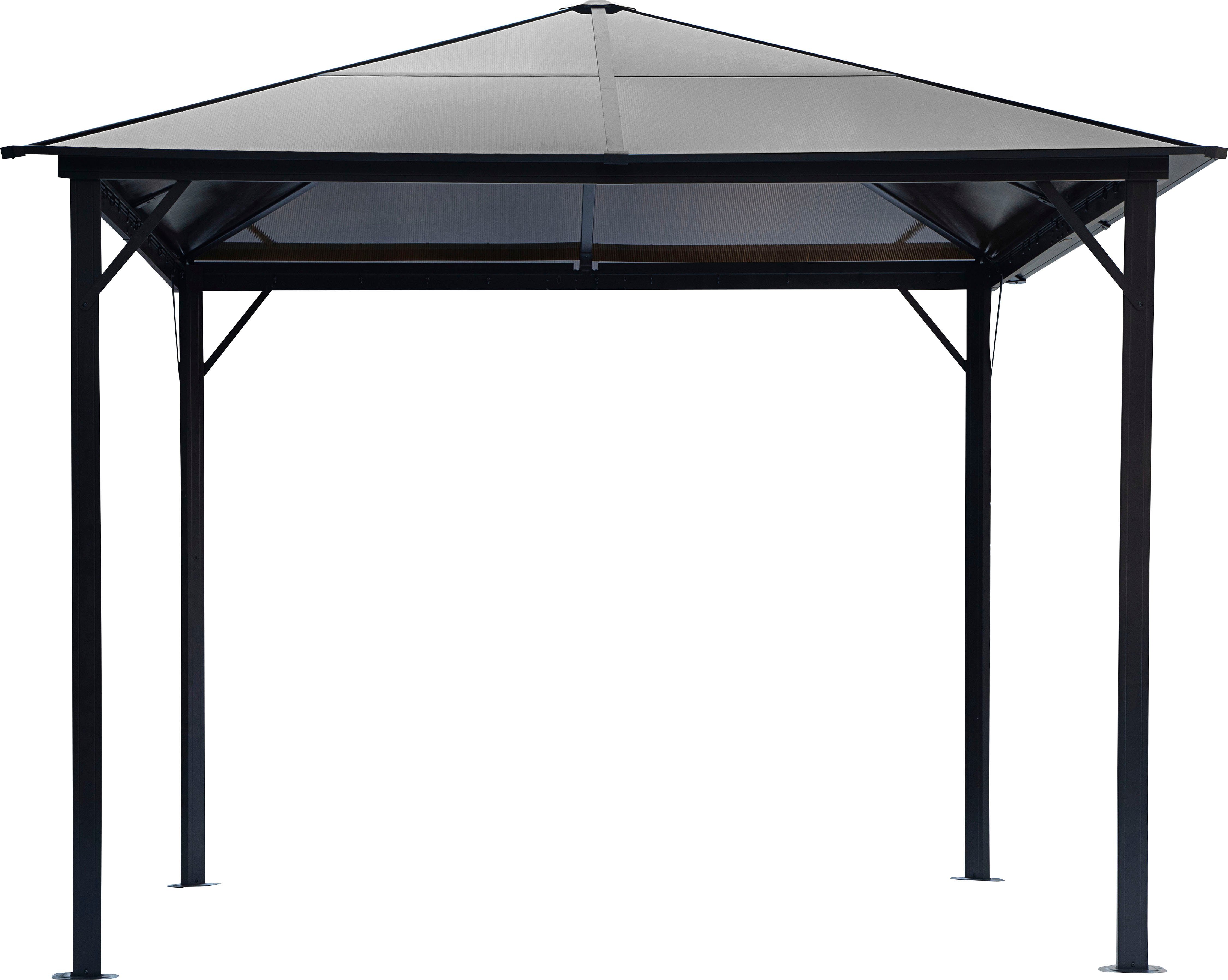 KONIFERA Pavillon Aruba 2.0, mit 4 Seitenteilen, BxT: 300x300 cm, 6 mm Polycarbonat-Dachplatten, Aluminium