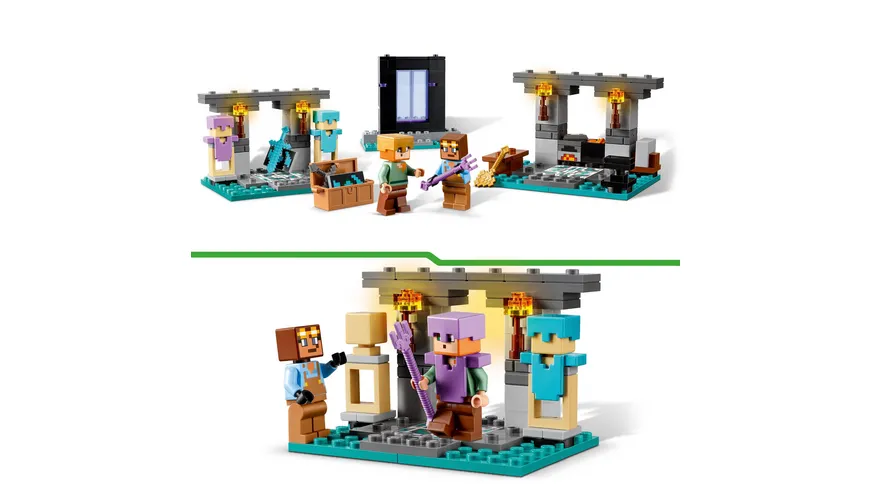 LEGO Minecraft 21252 Die Waffenkammer, Set mit Spielzeug-Waffen und Figur