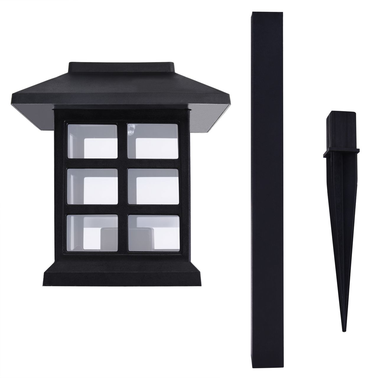Monzana LED Solarleuchten 6er-Set Schwarz