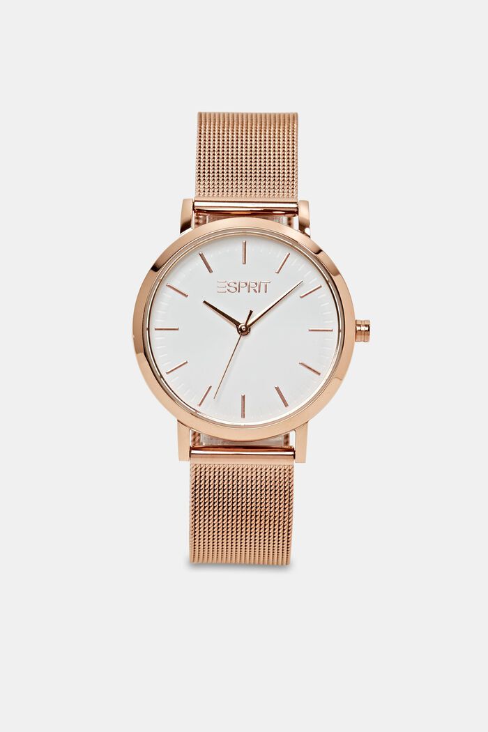 Edelstahl-Uhr mit Mesh-Armband