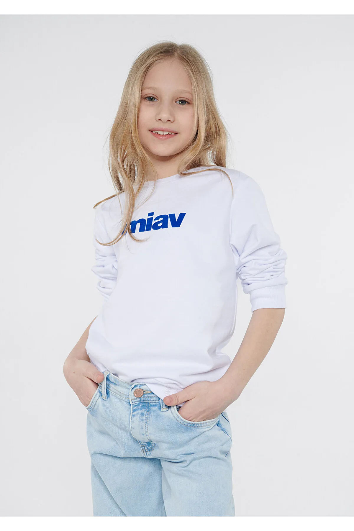 Mavi  Miav bedrucktes weißes Sweatshirt 6610031-620