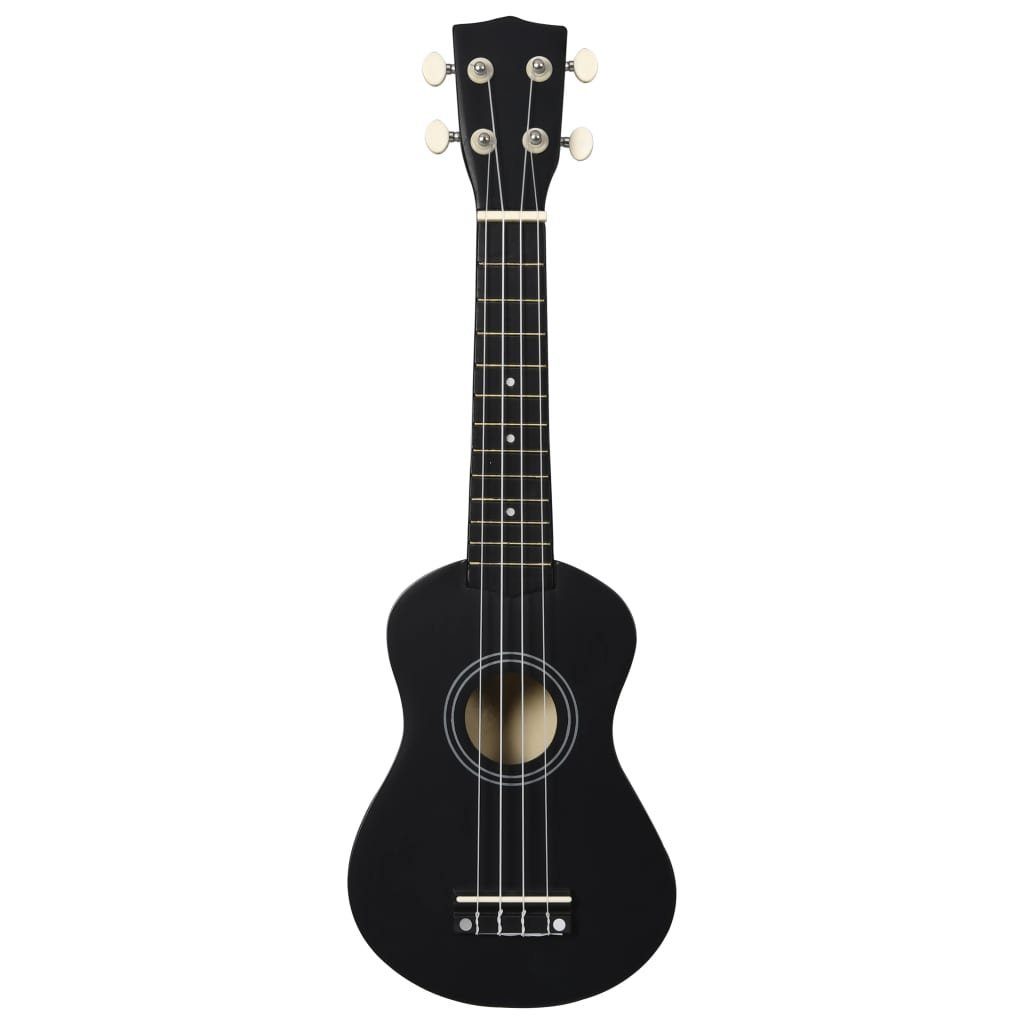 vidaXL Ukulele Sopran-Ukulele-Set mit Tasche für Kinder Schwarz 21