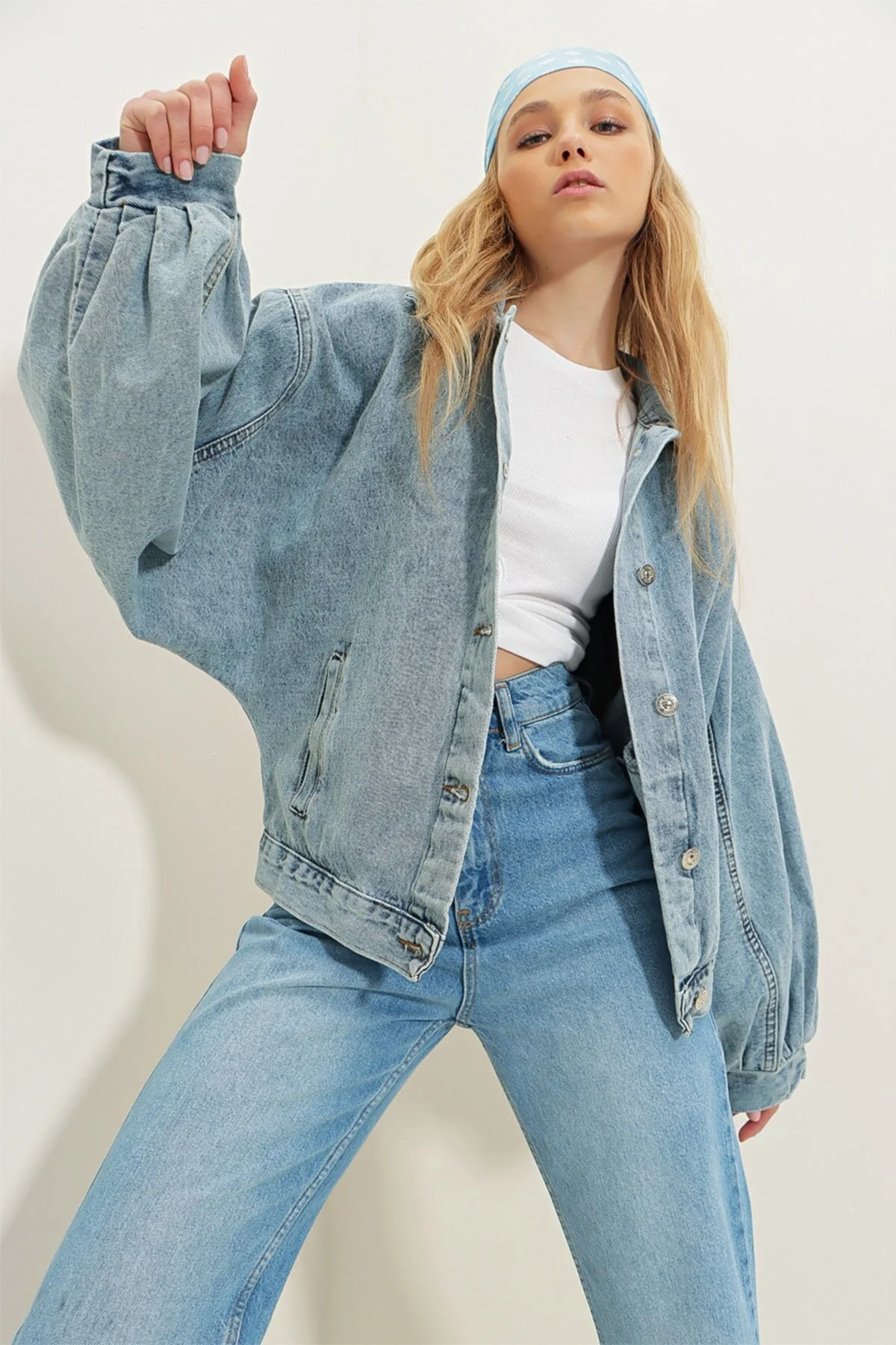 Trend Alaçatı Stili  Jacke - Blau - Regular Fit