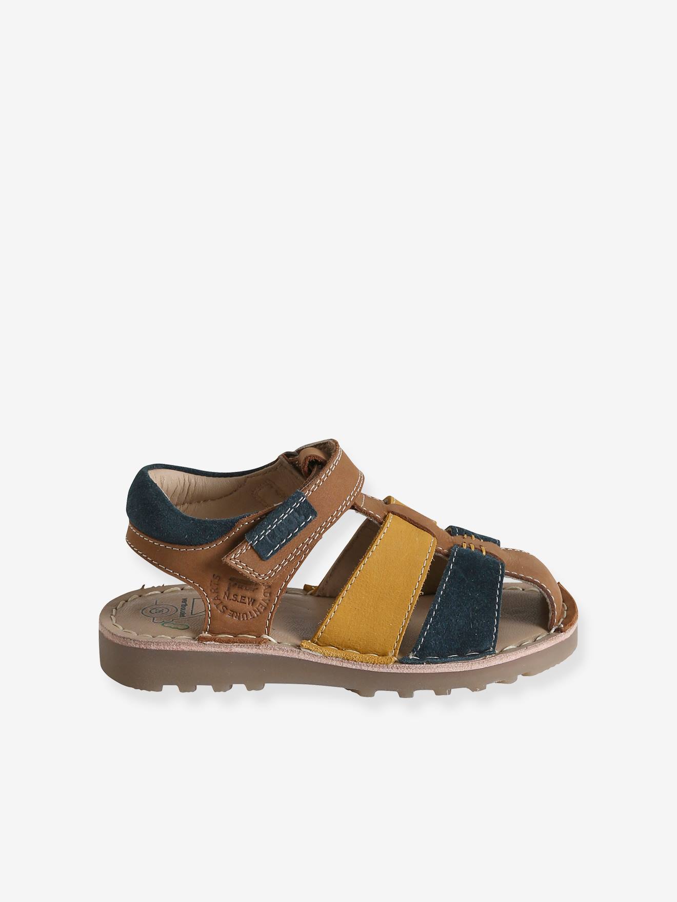 Vertbaudet Kinder Klett-Sandalen, Anziehtrick - set blau