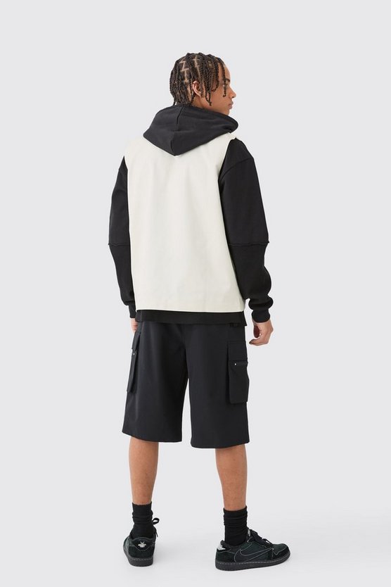 Lockere elastische Stretch Cargo-Shorts