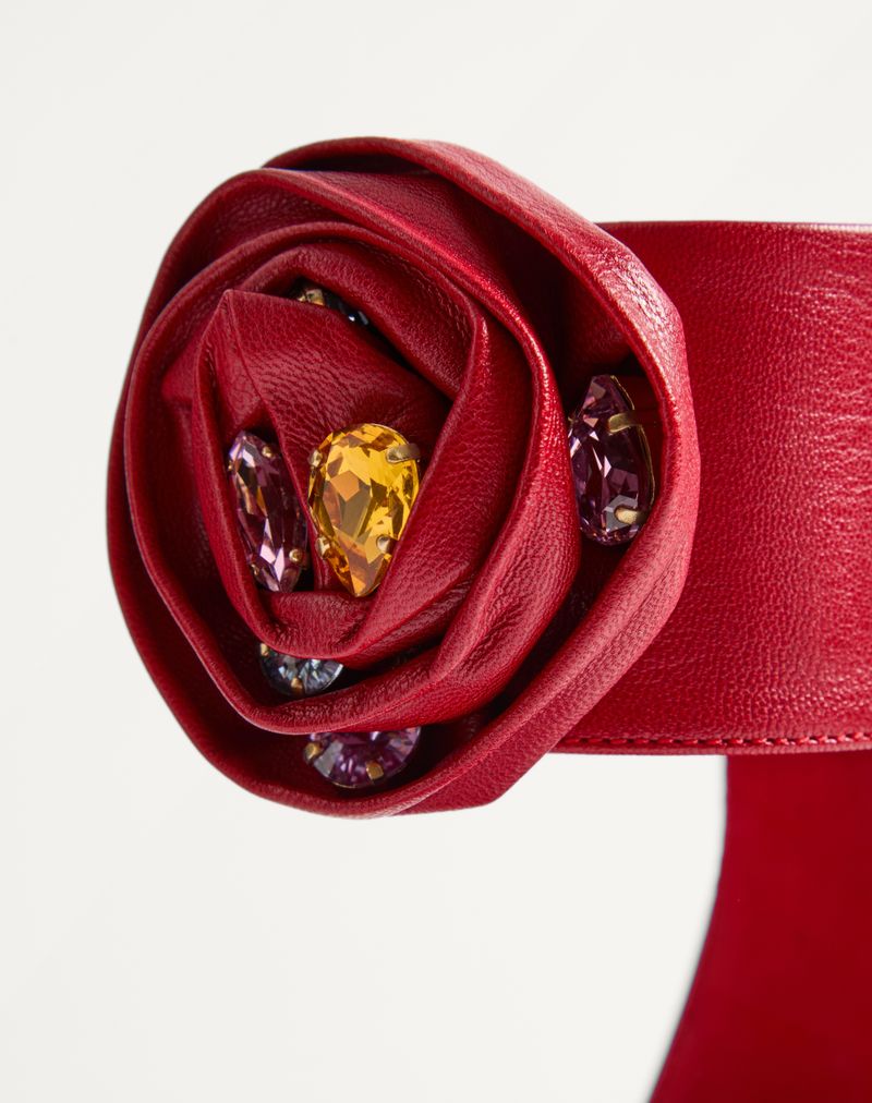 Drip Rose gedeskindssandal med krystaller 105 mm
