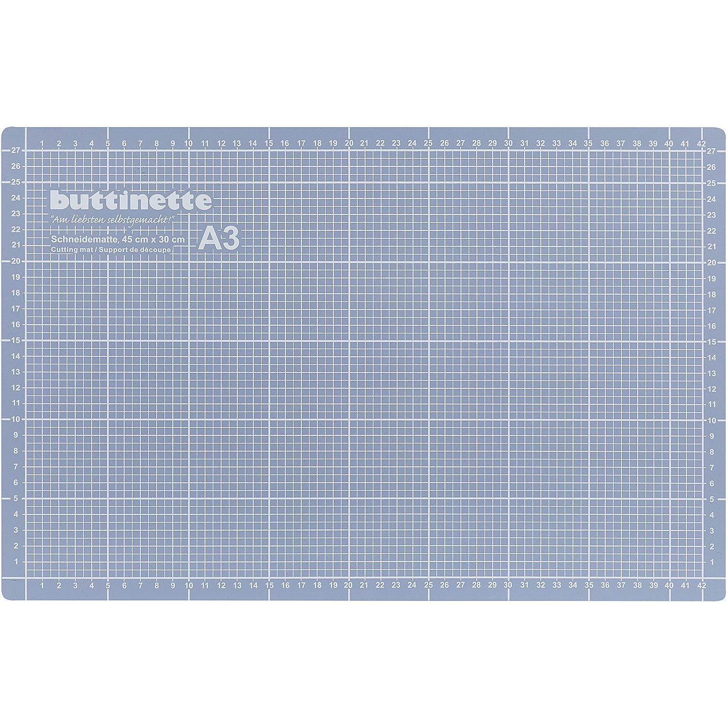 buttinette Profi-Schneidematte, 45 x 30 cm, blau/grau