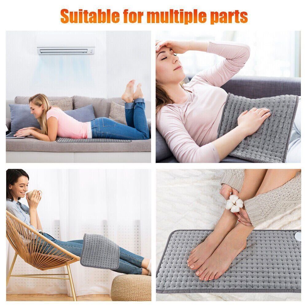 meeteu Heizkissen Elektrisch Heizkissen mit Abschaltautomatik, Wärmekissen Heizdecke, Elektrisch Pad Heizmatte, für langanhaltende und wohltuende Wärme 40*76cm