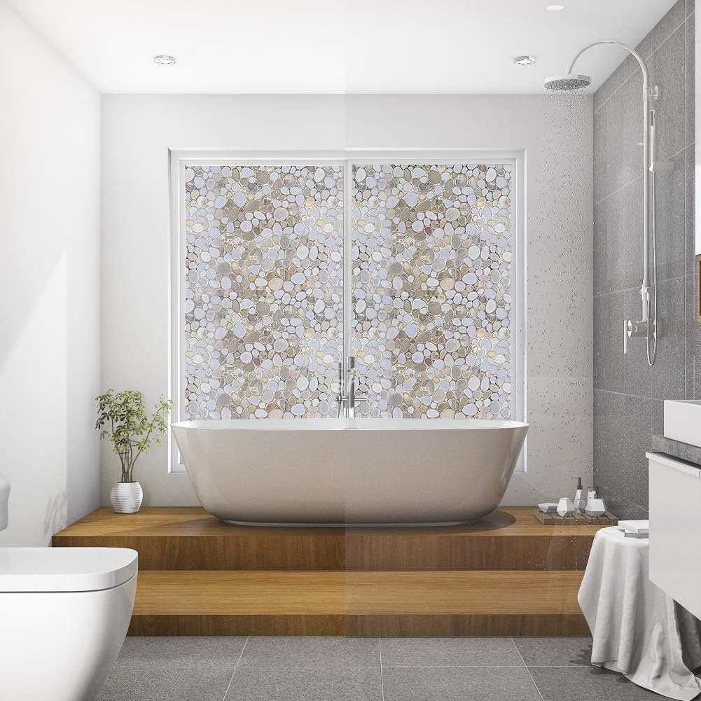 Fensterfolie 3D Fensterfolie Sichtschutz Folie Fenster Selbstklebend für Badezimmer, Ronner UG, Leicht zu reinigen, Schutz der Privatsphäre